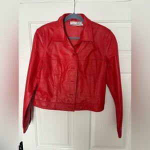 Vintage Newport News Bold Red Leather Jacket